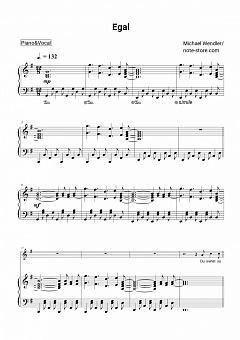 Michael Wendler Egal Sheet Music For Piano With Letters Download Piano Vocal Sku Pvo0031081 At Note Store Com