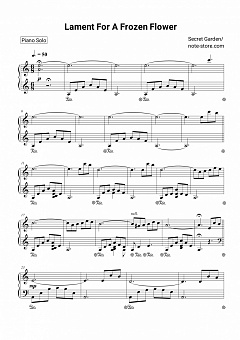 Secret Garden Lament For A Frozen Flower Sheet Music For Piano