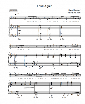 Daniel Caesar, Brandy - Love Again sheet music for piano download