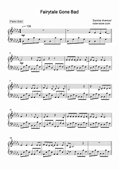 Sunrise Avenue Fairytale Gone Bad Sheet Music For Piano Download Piano Solo Sku Pso0010553 At Note Store Com This is the end, you know lady, the plans we had. fairytale gone bad piano solo