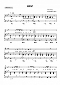 Stormzy Crown Sheet Music For Piano With Letters Download Piano Vocal Sku Pvo0017077 At Note Store Com