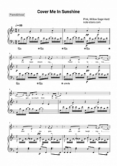 P Nk Willow Sage Hart Cover Me In Sunshine Sheet Music For Piano With Letters Download Piano Vocal Sku Pvo0041119 At Note Store Com