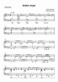 Arash Helena Broken Angel Sheet Music For Piano Download Piano Solo Sku Pso0010557 At Note Store Com