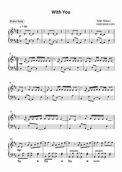 Tyler Shaw - With You sheet music for piano download | Piano.Easy SKU