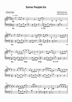 Old Dominion Some People Do Sheet Music For Piano Download Piano Easy Sku Pea0012796 At Note Store Com