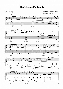 Mark Ronson Yebba Don T Leave Me Lonely Sheet Music For Piano Download Piano Solo Sku Pso At Note Store Com Mark Ronson Yebba Don T Leave Me Lonely Sheet Music For Piano Download Piano Solo Sku Pso At Note Store Com