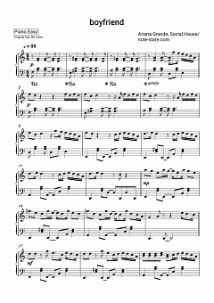 Ariana Grande Social House Boyfriend Sheet Music For Piano