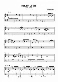 Alan Menken Harvest Dance From Aladdin Sheet Music For Piano Download Piano Solo Sku Pso At Note Store Com
