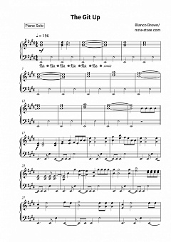 Blanco Brown The Git Up Sheet Music For Piano Download Piano Solo Sku Pso0015205 At Note Store Com