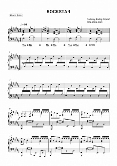 Dababy Roddy Ricch Rockstar Sheet Music For Piano Download Piano Solo Sku Pso0035025 At Note Store Com - rockstar roblox id roddy ricch