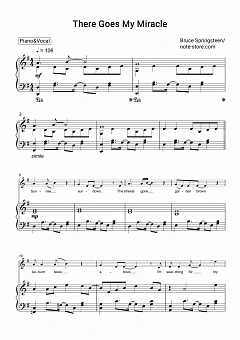 Bruce Springsteen There Goes My Miracle Sheet Music For Piano With Letters Download Piano Vocal Sku Pvo0013857 At Note Store Com