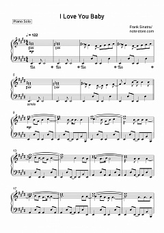 Frank Sinatra I Love You Baby Sheet Music For Piano Download Piano Solo Sku Pso0029916 At Note Store Com