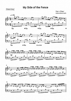 Dan Shay My Side Of The Fence Sheet Music For Piano Download Piano Easy Sku Pea0005395 At Note Store Com