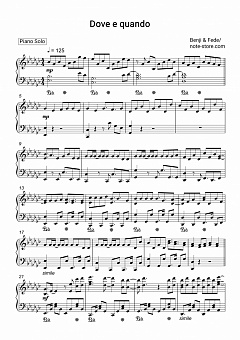 Benji & Fede - Dove e quando sheet music for piano ...