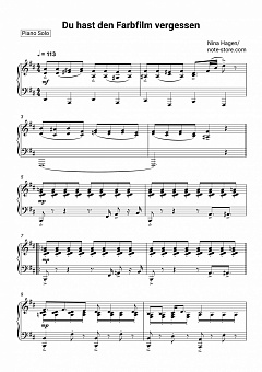 nina hagen du hast den farbfilm vergessen sheet music for piano download piano solo sku pso0033179 at note store com