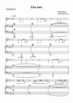 wilhelmine eins sein sheet music for piano with letters download piano vocal sku pvo0041110 at note store com