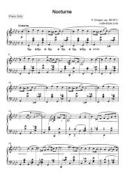 Sheet music, chords Frederic Chopin - Nocturne, Op.55 No.1 in F minor