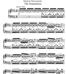 Sheet music, chords Modest Mussorgsky - Скерцо «Швея»