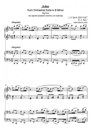 Sheet music, chords Johann Sebastian Bach - Suite No 2 Badinerie (piano 4 hands)