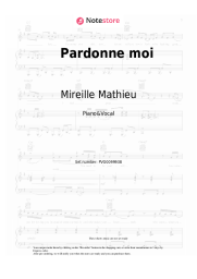 Sheet music, chords Mireille Mathieu - Pardonne moi