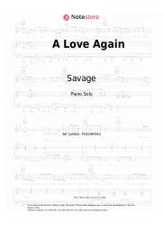 Sheet music, chords Savage - A Love Again