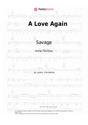 Sheet music, chords Savage - A Love Again