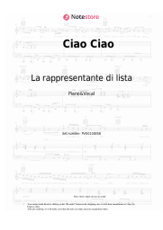 Sheet music, chords La rappresentante di lista - Ciao Ciao