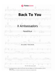 Sheet music, chords Lost Frequencies, Elley Duhé, X Ambassadors - Back To You