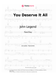 Sheet music, chords John Legend - You Deserve It All