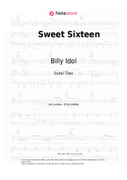 Sheet music, chords Billy Idol - Sweet Sixteen
