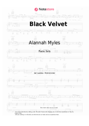 Sheet music, chords Alannah Myles - Black Velvet
