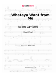 Sheet music, chords Adam Lambert - Whataya Want from Me