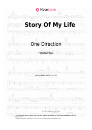 Sheet music, chords One Direction - Story Of My Life