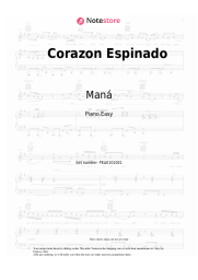 Sheet music, chords Santana, Maná - Corazon Espinado