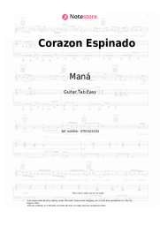 Sheet music, chords Santana, Maná - Corazon Espinado