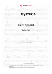 Sheet music, chords Def Leppard - Hysteria