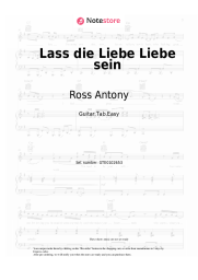 Sheet music, chords Ross Antony - Lass die Liebe Liebe sein