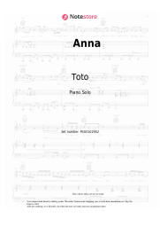 Sheet music, chords Toto - Anna