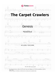 Sheet music, chords Genesis - The Carpet Crawlers