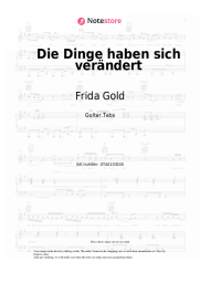Sheet music, chords Frida Gold - Die Dinge haben sich verändert