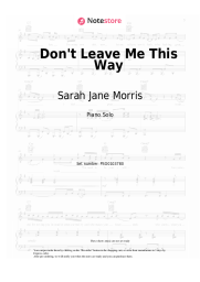 Sheet music, chords The Communards, Sarah Jane Morris - Don't Leave Me This Way