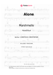 Sheet music, chords Marshmello - Alone