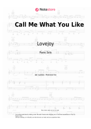 Sheet music, chords Lovejoy - Call Me What You Like