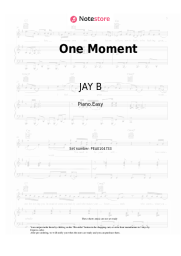 Sheet music, chords JAY B - One Moment
