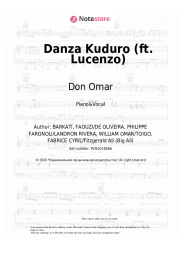 Sheet music, chords Don Omar - Danza Kuduro (ft. Lucenzo)