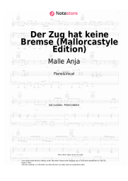 Sheet music, chords Mia Julia, Lorenz Büffel, Malle Anja - Der Zug hat keine Bremse (Mallorcastyle Edition)
