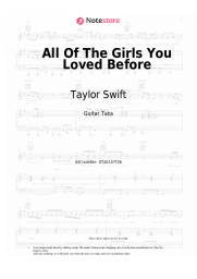Sheet music, chords Taylor Swift - All Of The Girls You Loved Before