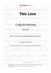 Sheet music, chords Craig Armstrong - This Love