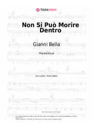 Sheet music, chords Gianni Bella - Non Si Può Morire Dentro