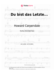 Sheet music, chords Howard Carpendale - Du bist das Letzte...